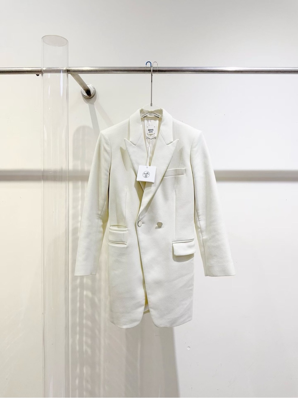Hermes Cream Single-Breasted Blazer